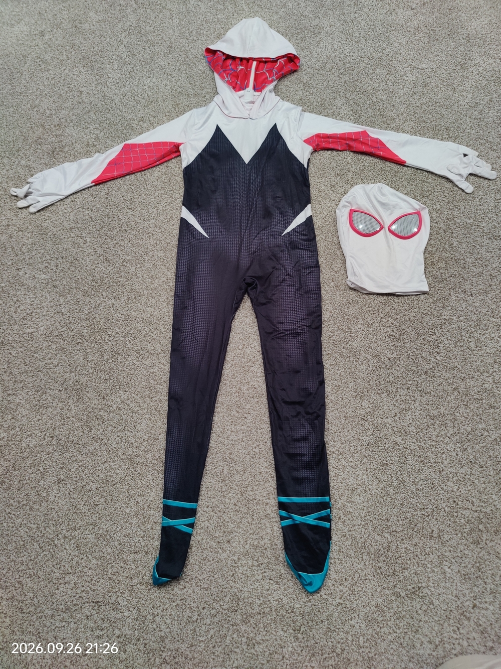 Spider-Gwen Kids Size 10 Hooded Costume